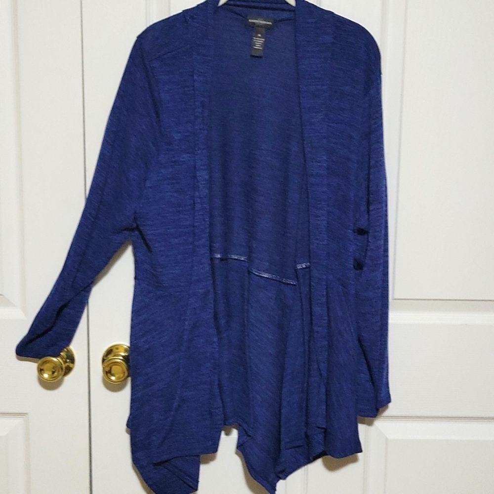 Navy blue heather knit cardigan